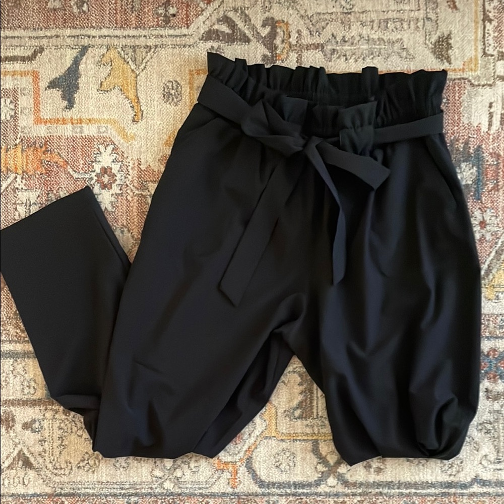 Albion Black Paperbag Waist Trousers